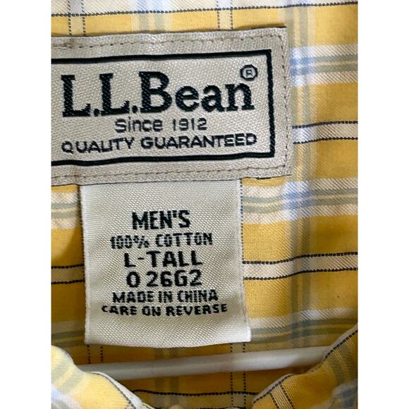 LL Bean Mens Shirt Top L Tall Plaid Preppy‎ Outdoor Short Sleeve Hiking Gorpcore - Picture 2 of 10